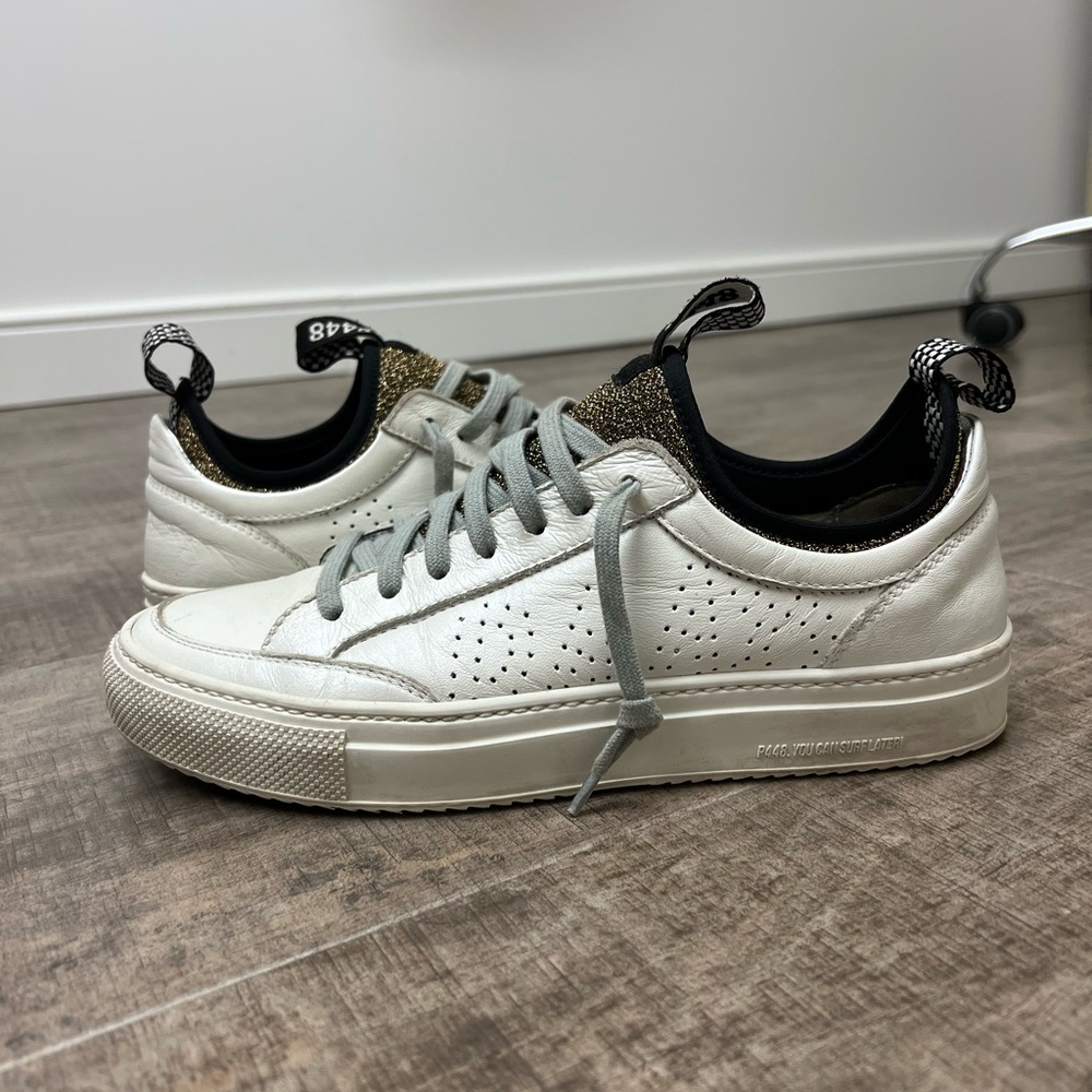 P448 Women’s SoHo Sock Sneaker in white size 38